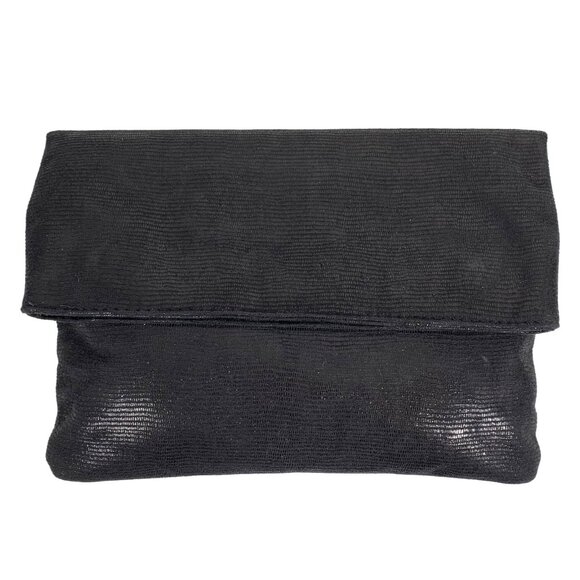 MODA LUXE Shimmery Black Flap Clutch Gold Tone Chain Strap Shoulder Bag - Picture 3 of 9